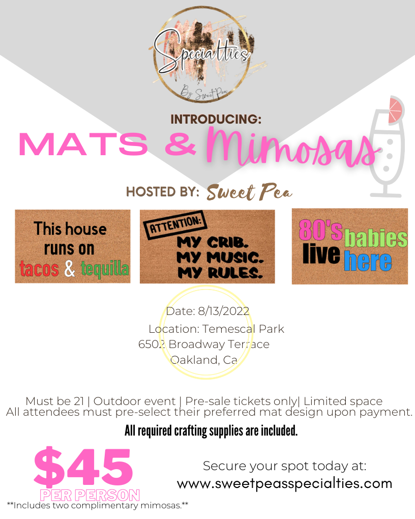 Mats & Mimosas - 8/13/2022 (Temescal Park , Oakland, CA)